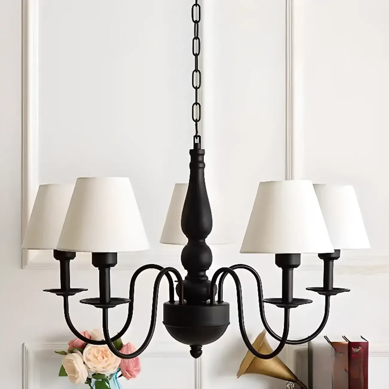 3-8 Lights Modern Classic Metal and Fabric Chandelier Light Image - 4