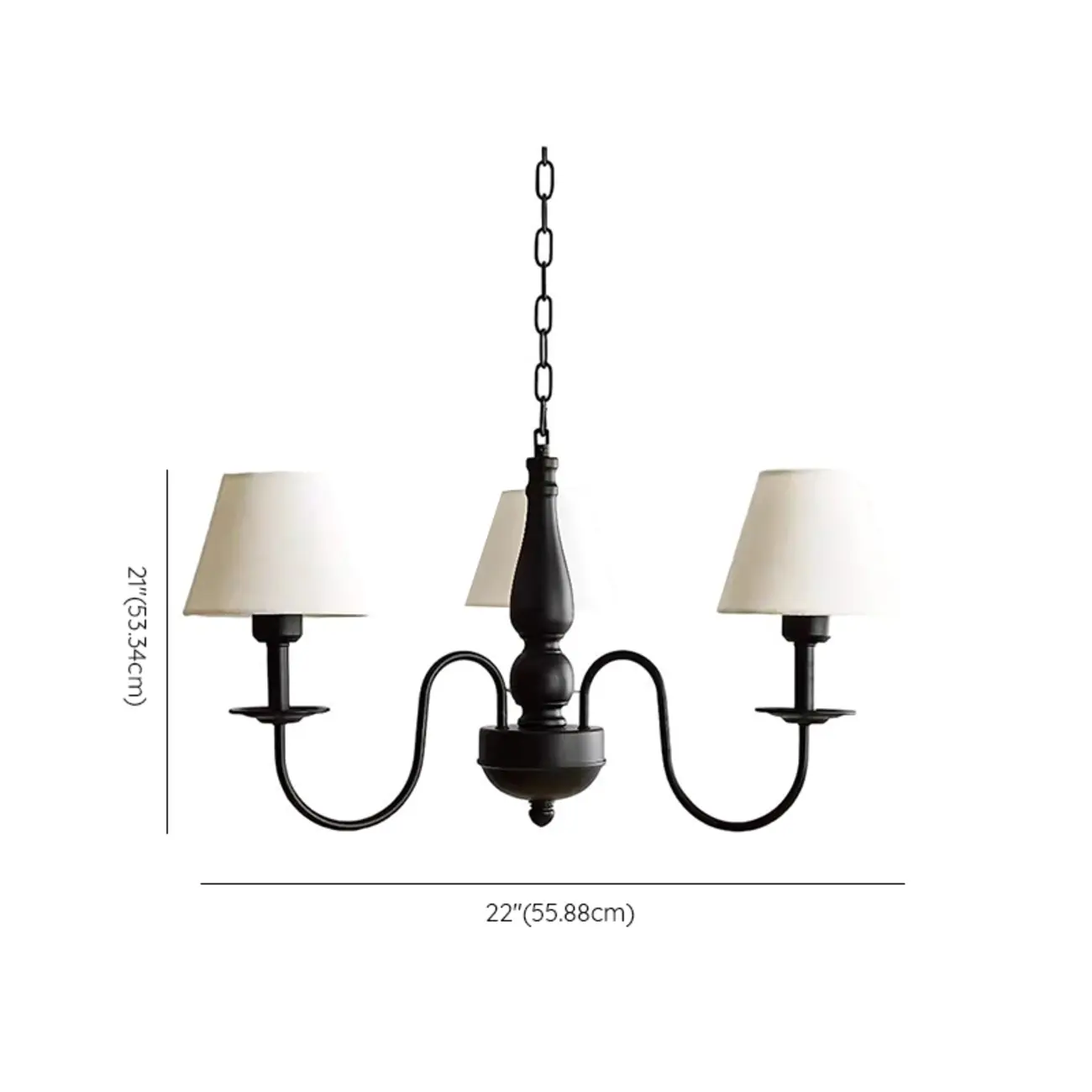 3-8 Lights Modern Classic Metal and Fabric Chandelier Light #size