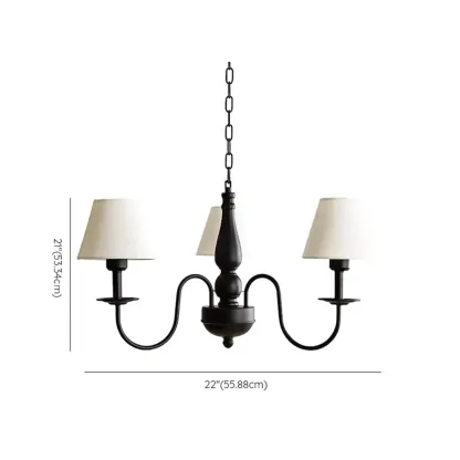 3-8 Lights Modern Classic Metal and Fabric Chandelier Light #size
