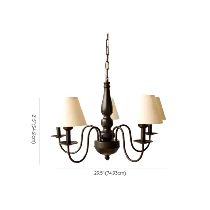3-8 Lights Modern Classic Metal and Fabric Chandelier Light Image - 10
