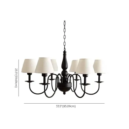 3-8 Lights Modern Classic Metal and Fabric Chandelier Light Image - 11