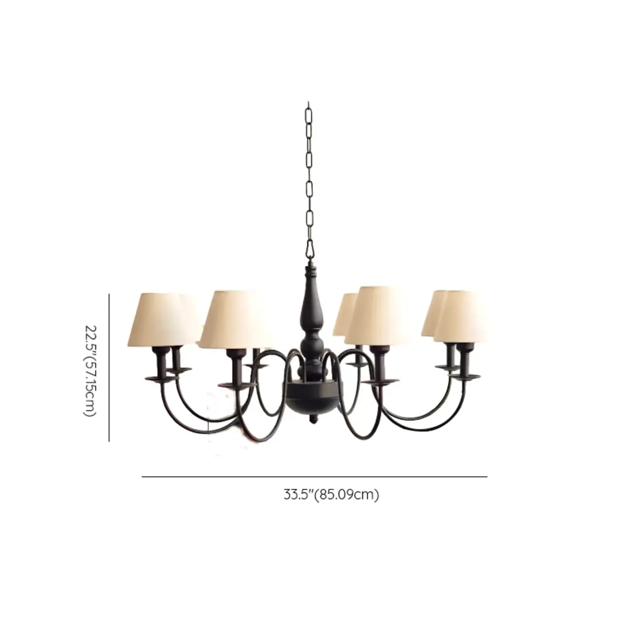 3-8 Lights Modern Classic Metal and Fabric Chandelier Light Image - 12