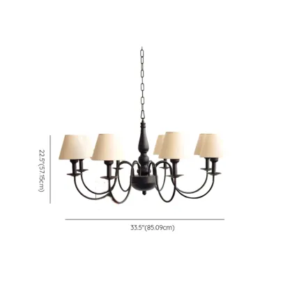 3-8 Lights Modern Classic Metal and Fabric Chandelier Light Image - 12