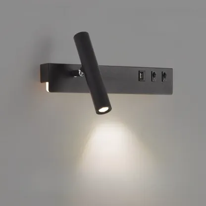 Minimalist Modern Wall Sconce with USB & Rotatable Spotlight  Image - 4