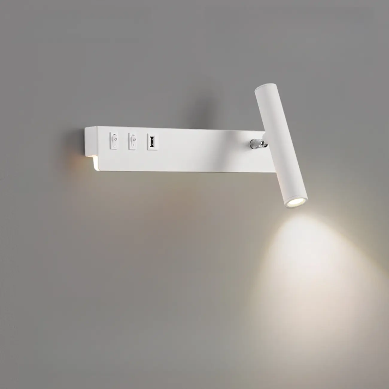 Minimalist Modern Wall Sconce with USB & Rotatable Spotlight  Image - 5 | homeyfad