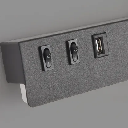 Minimalist Modern Wall Sconce with USB & Rotatable Spotlight  Image - 7