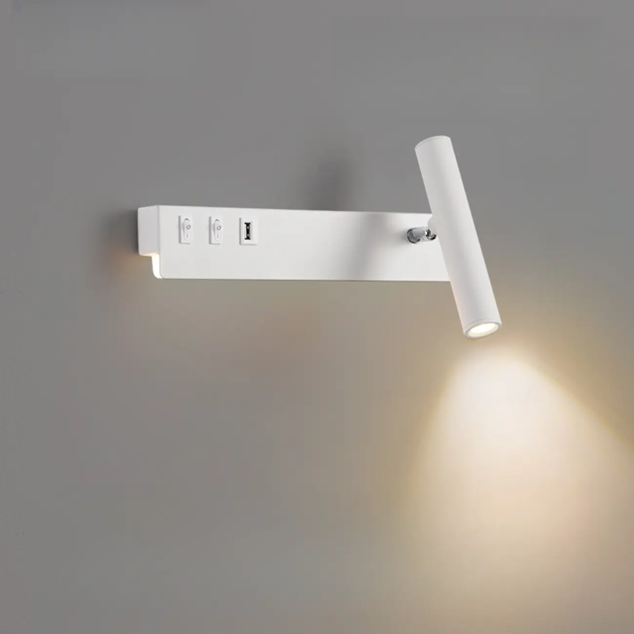 Minimalist Modern Wall Sconce with USB & Rotatable Spotlight  Image - 8 | homeyfad