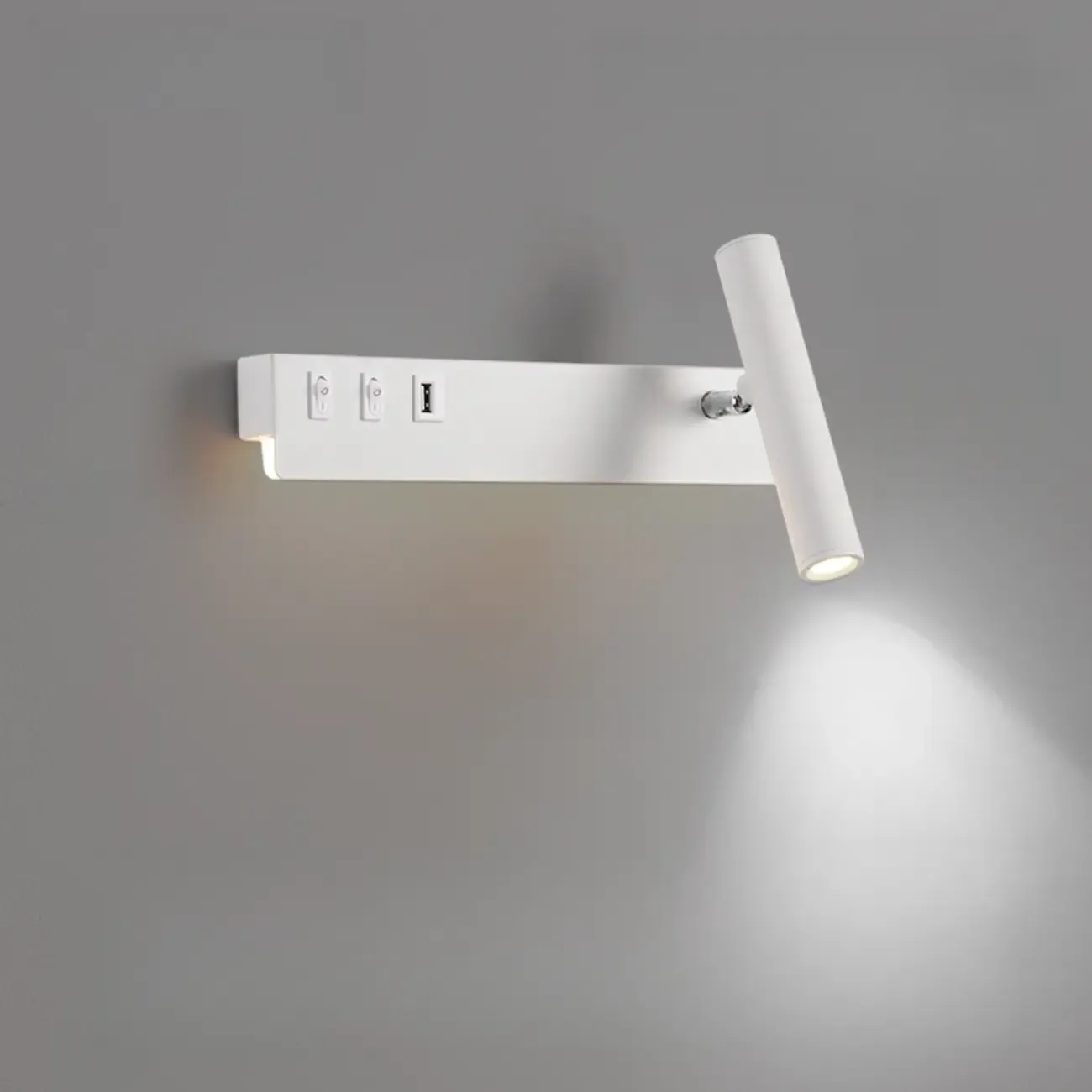 Minimalist Modern Wall Sconce with USB & Rotatable Spotlight  Image - 9