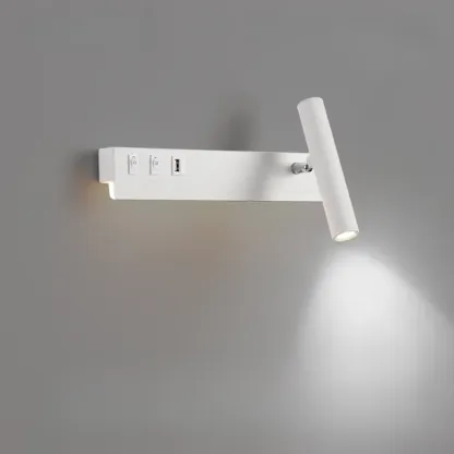 Minimalist Modern Wall Sconce with USB & Rotatable Spotlight  Image - 9