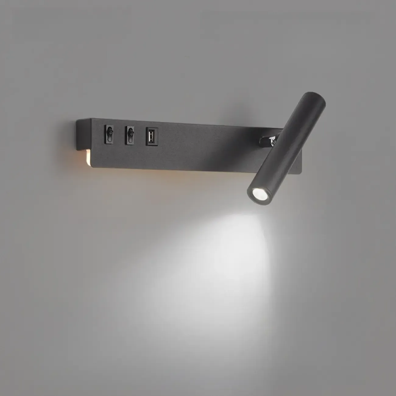 Minimalist Modern Wall Sconce with USB & Rotatable Spotlight  Image - 12