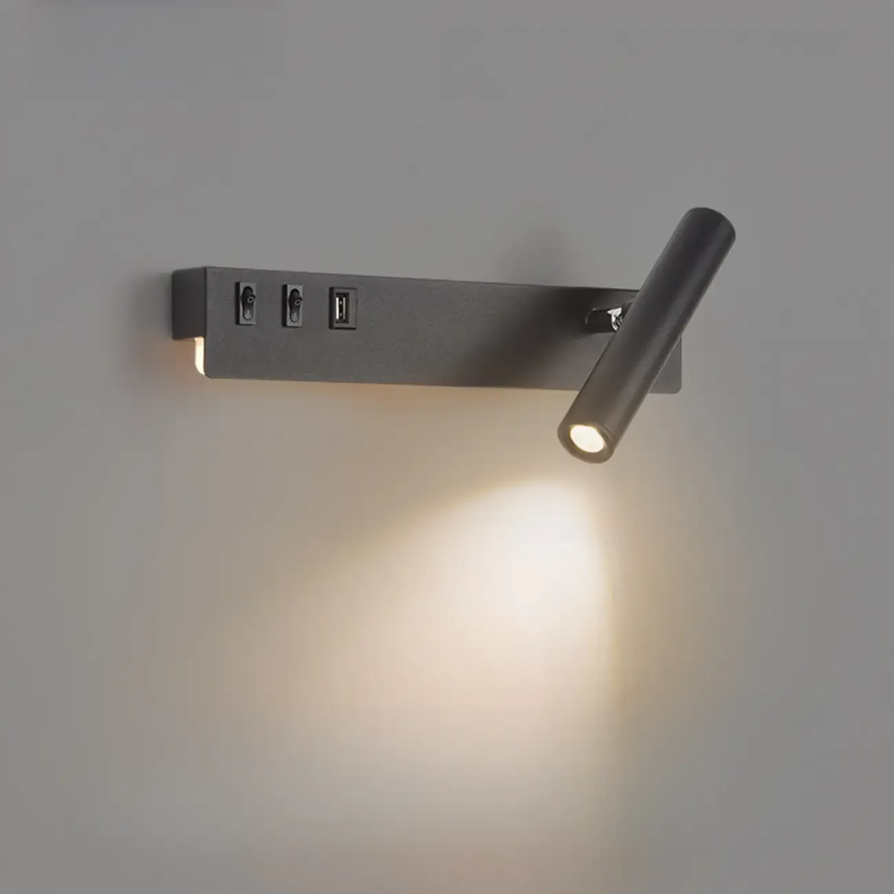 Minimalist Modern Wall Sconce with USB & Rotatable Spotlight  Image - 13