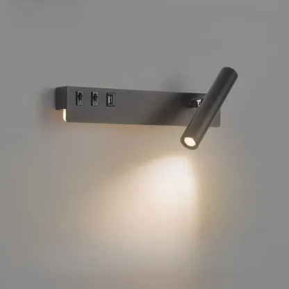 Minimalist Modern Wall Sconce with USB & Rotatable Spotlight  Image - 13