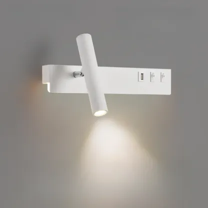 Minimalist Modern Wall Sconce with USB & Rotatable Spotlight  Image - 14