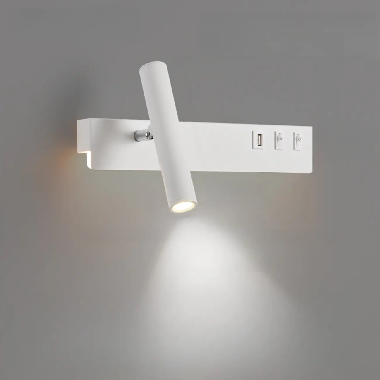 Minimalist Modern Wall Sconce with USB & Rotatable Spotlight  Image - 15 | homeyfad