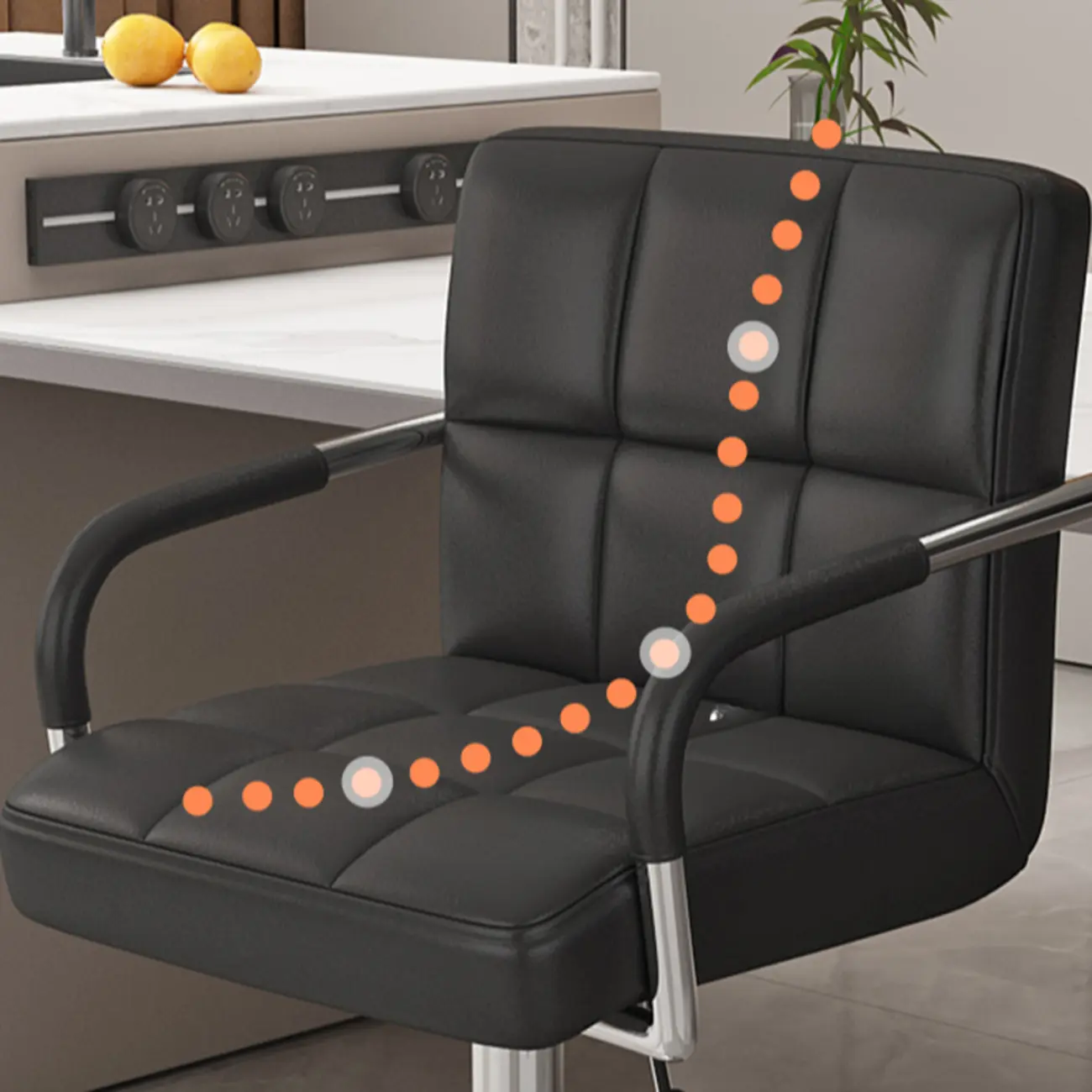 Adjustable Rectangle Leather Armrest Swivel Bar Stools Image - 10 | homeyfad