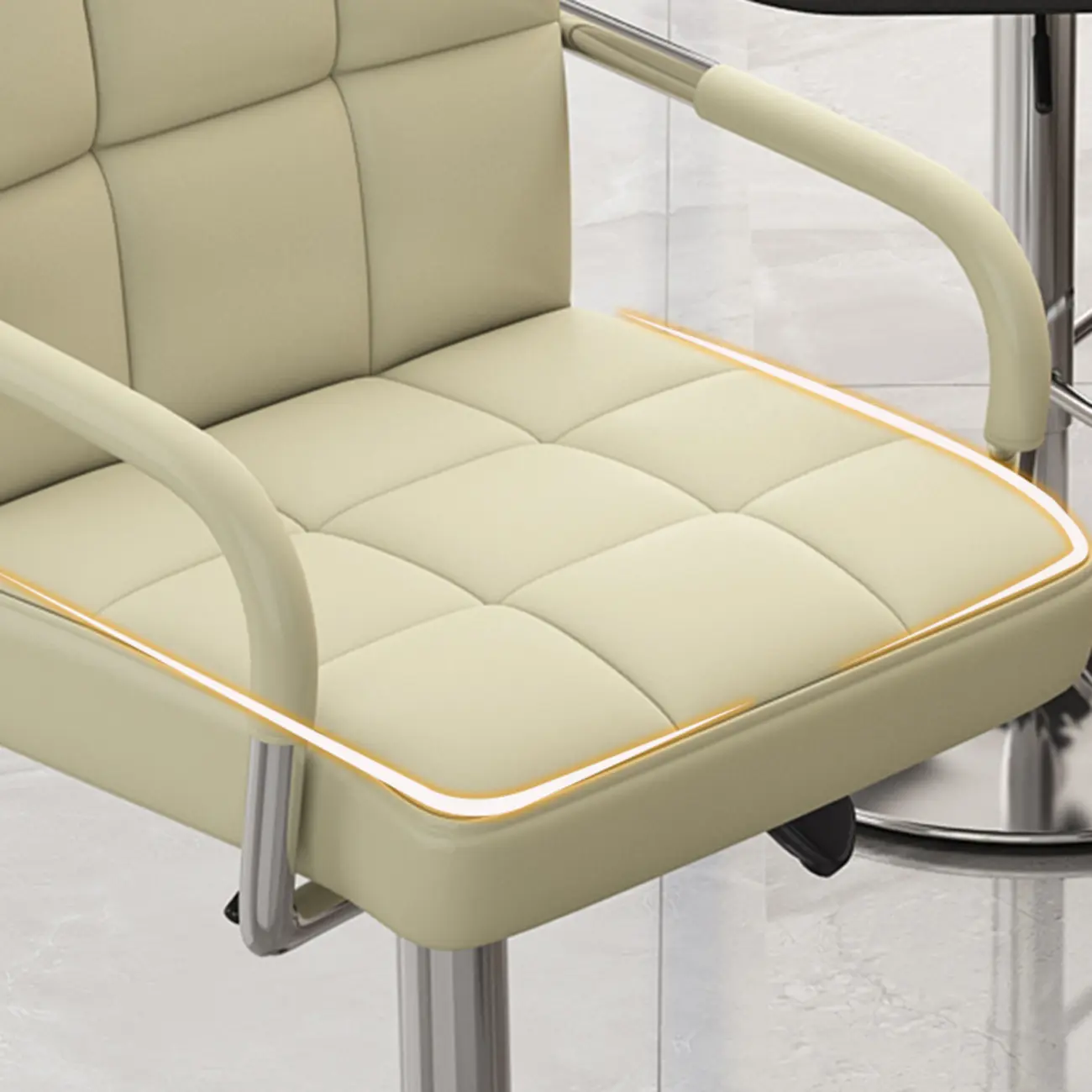 Adjustable Rectangle Leather Armrest Swivel Bar Stools Image - 12 | homeyfad