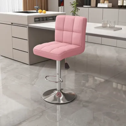 Adjustable Rectangle Leather Armrest Swivel Bar Stools Image - 15