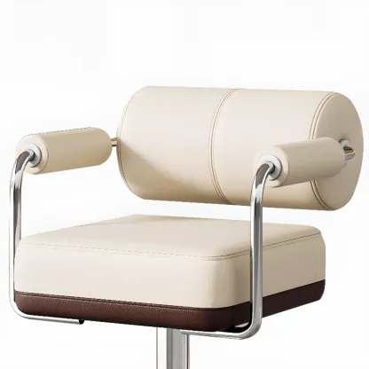 Square Adjustable Leather Gold Legs Swivel Bar Stools Image - 9