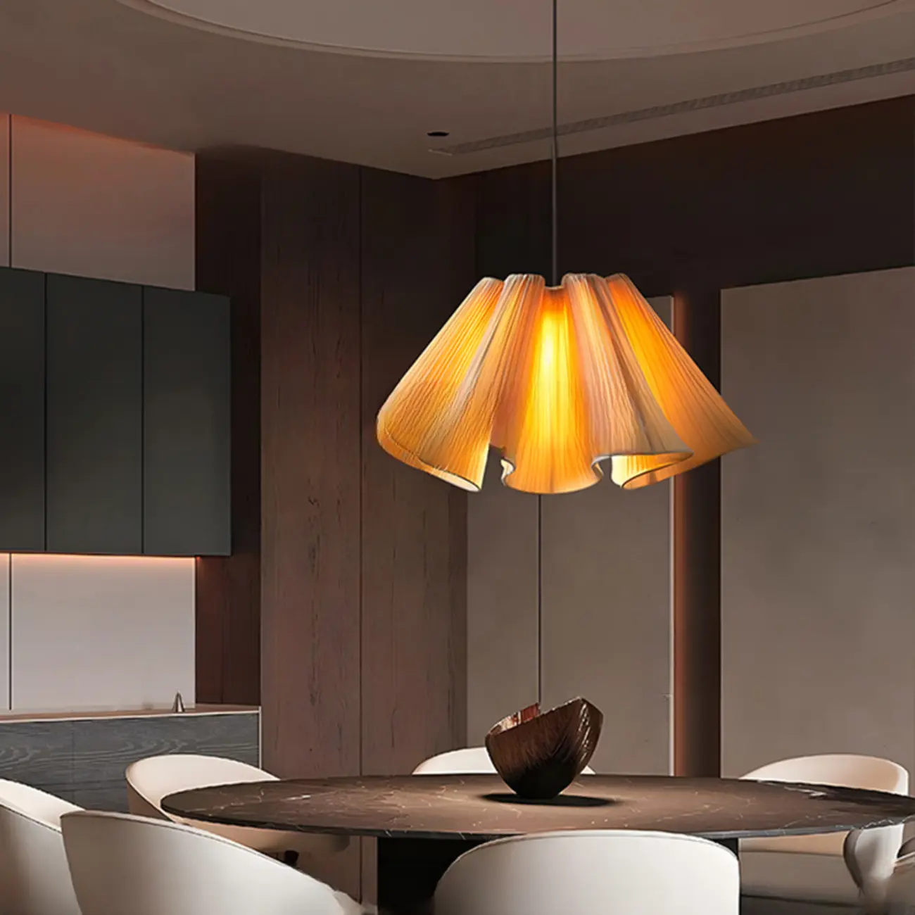 1 Light Black Variable Suspension Length Symmetrical Ceiling Light Adapted for Led & Incandescent/ Fluorescent with Cloth Shade in a Modish Style Image - 4 | homeyfad