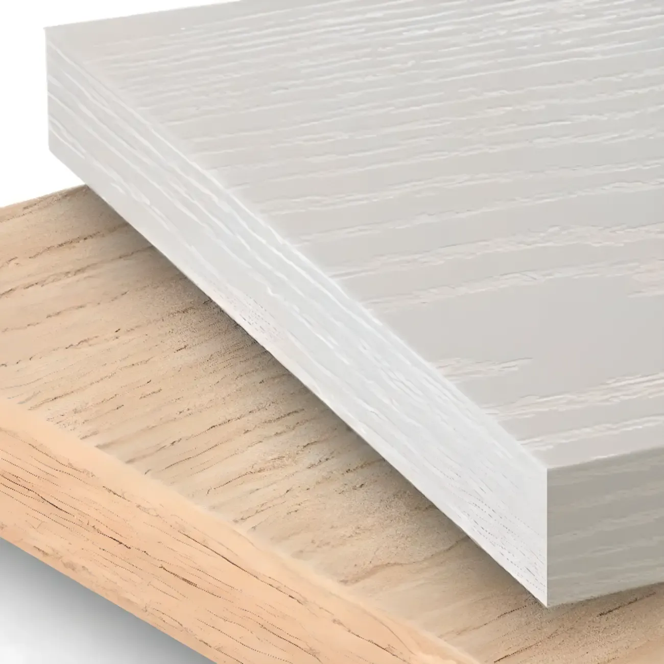 Durable Sleek Edge Wood Cream Bedside Cabinet Nightstand Image - 6