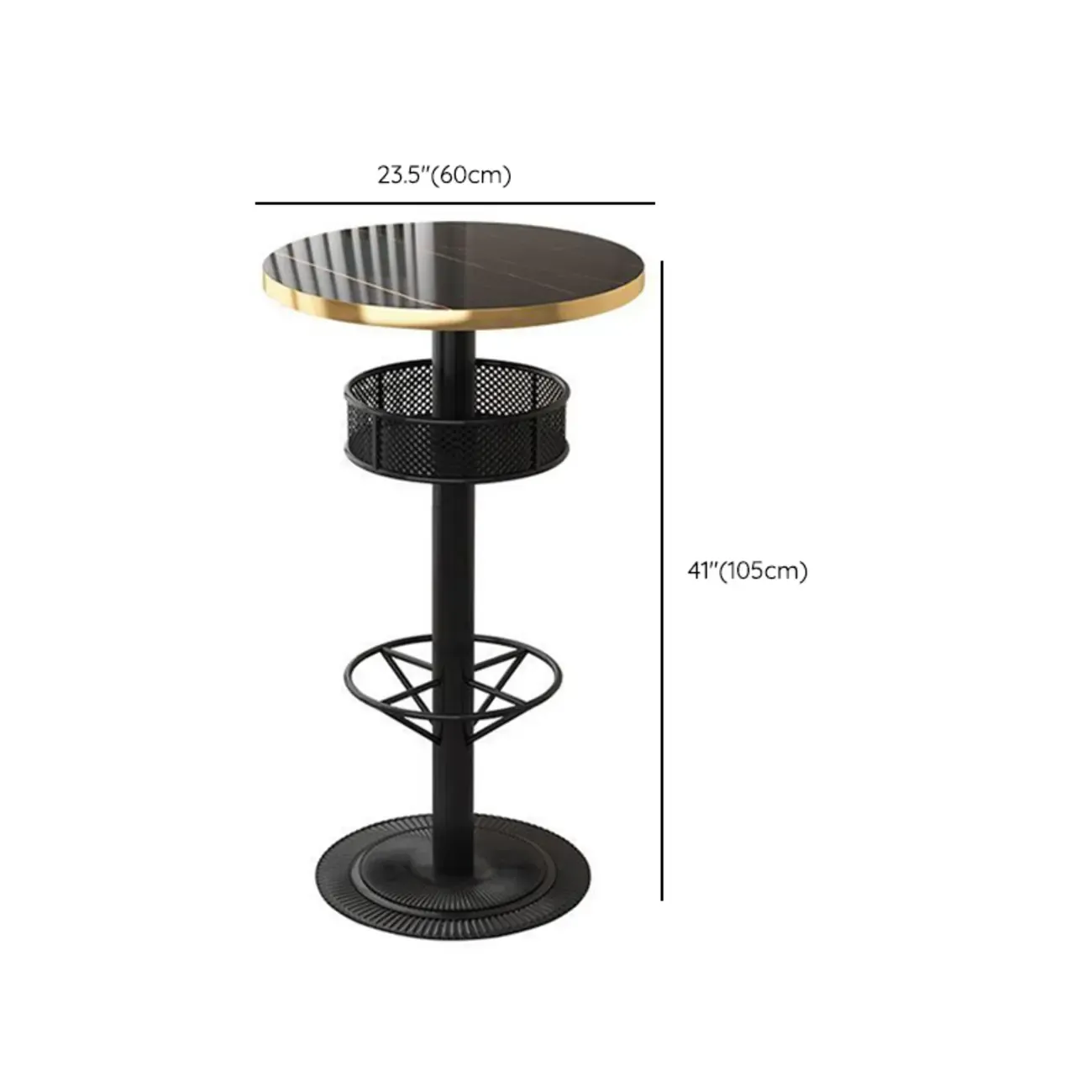 Sleek Glossy Black Wood Metal Bar Tables for Bar Image - 9