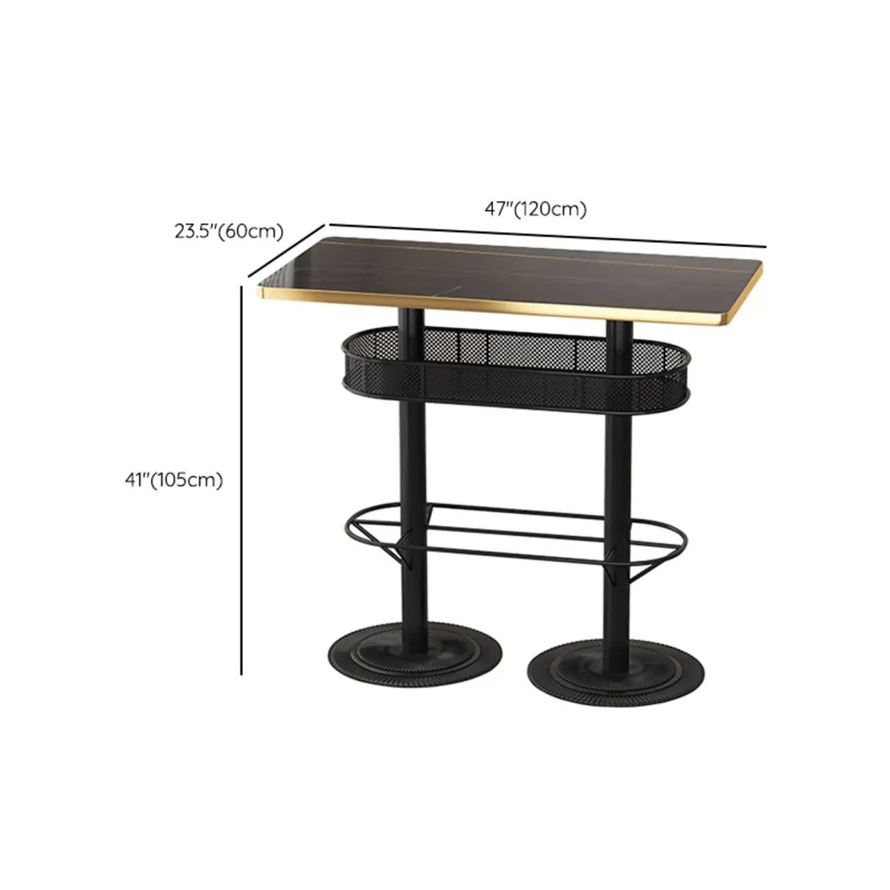 Sleek Glossy Black Wood Metal Bar Tables for Bar Image - 10 | homeyfad