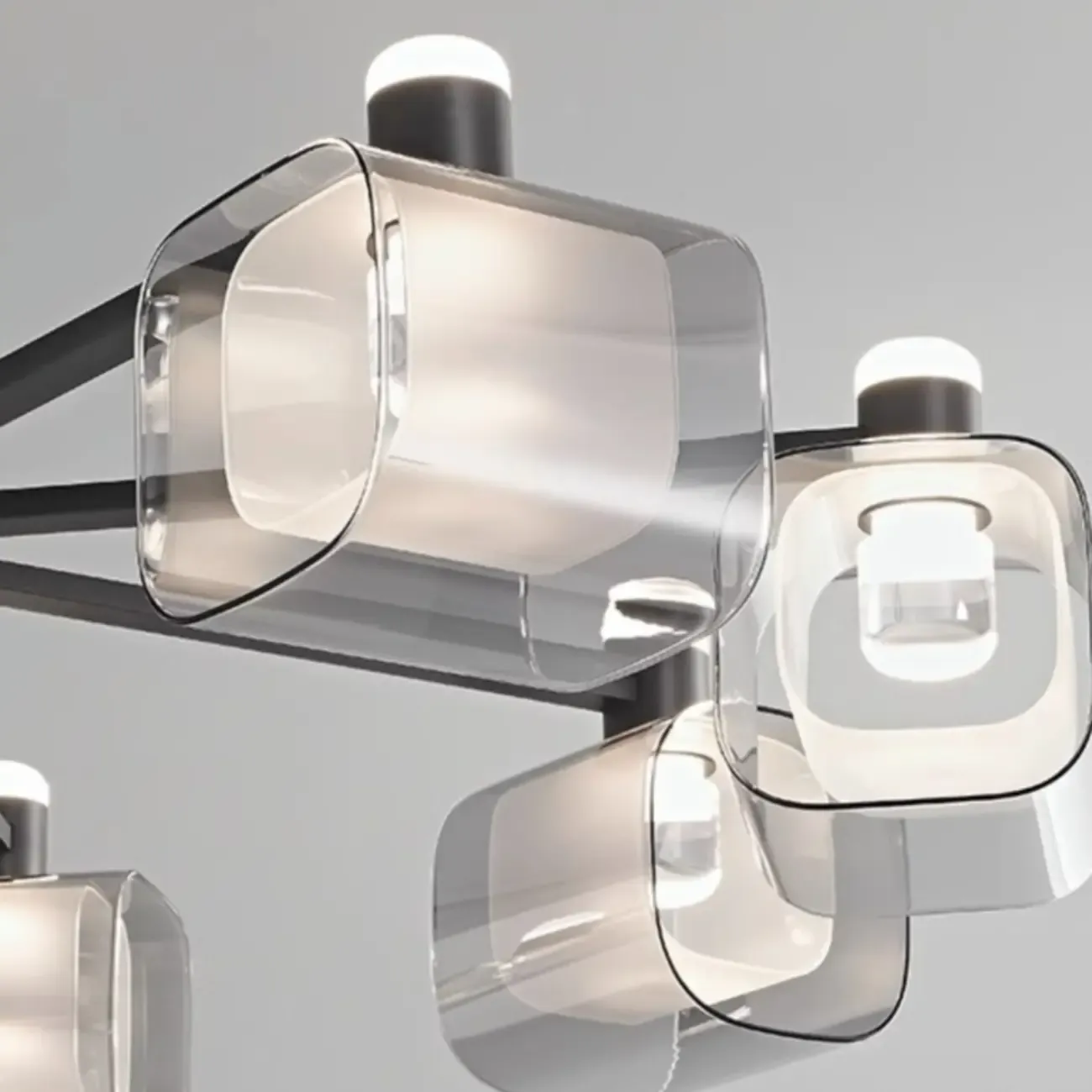 10-Light Modern White Round Downrods Crystal Chandelier Image - 4