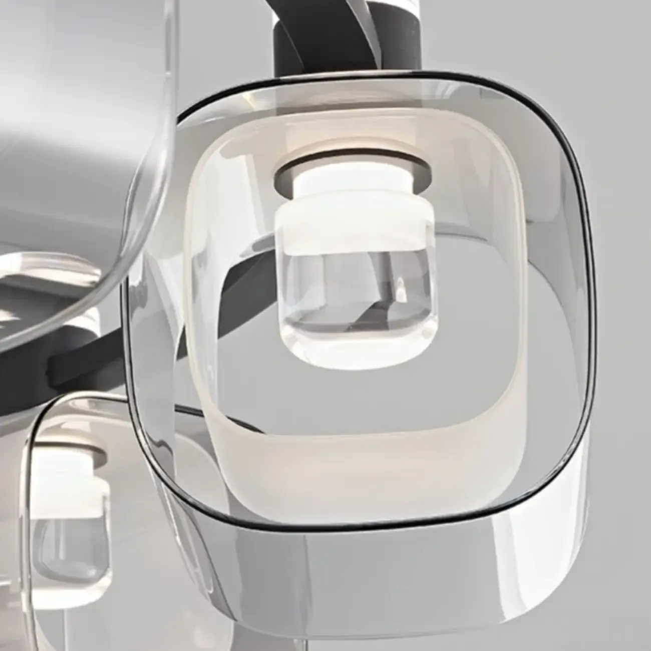 10-Light Modern White Round Downrods Crystal Chandelier Image - 6