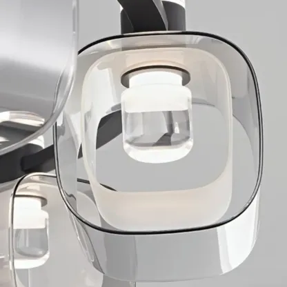 10-Light Modern White Round Downrods Crystal Chandelier Image - 6