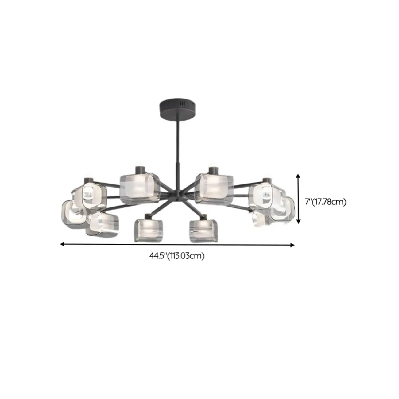 10-Light Modern White Round Downrods Crystal Chandelier Image - 9 | homeyfad