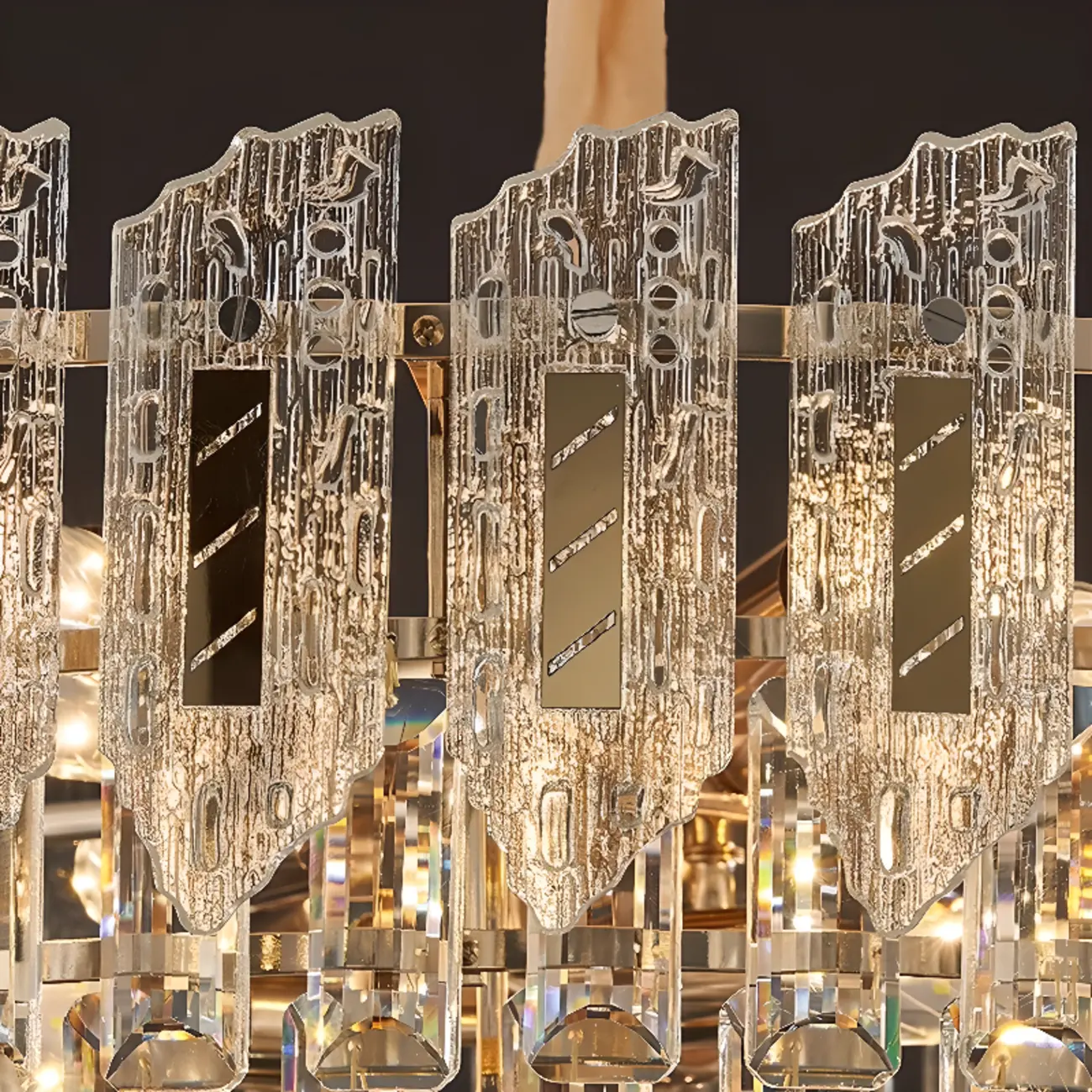 Luxurious 2 Tiers Oval Crystal Geometric Modern Chandelier Image - 5 | homeyfad