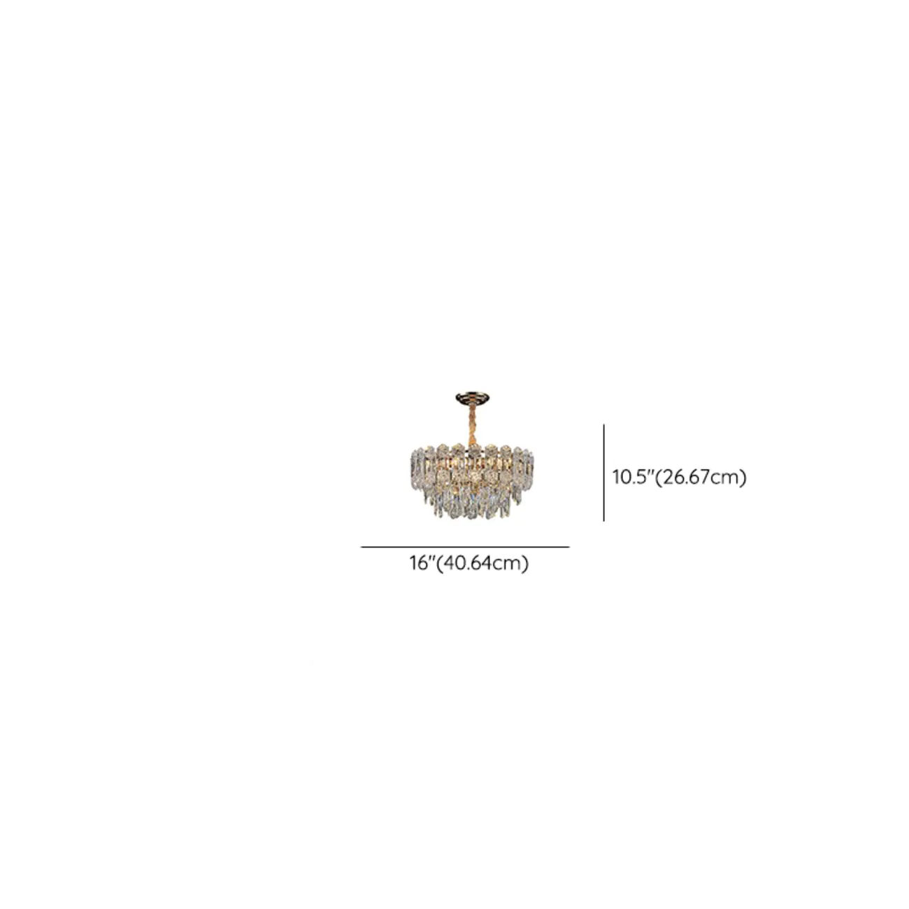 Luxurious 2 Tiers Oval Crystal Geometric Modern Chandelier #size