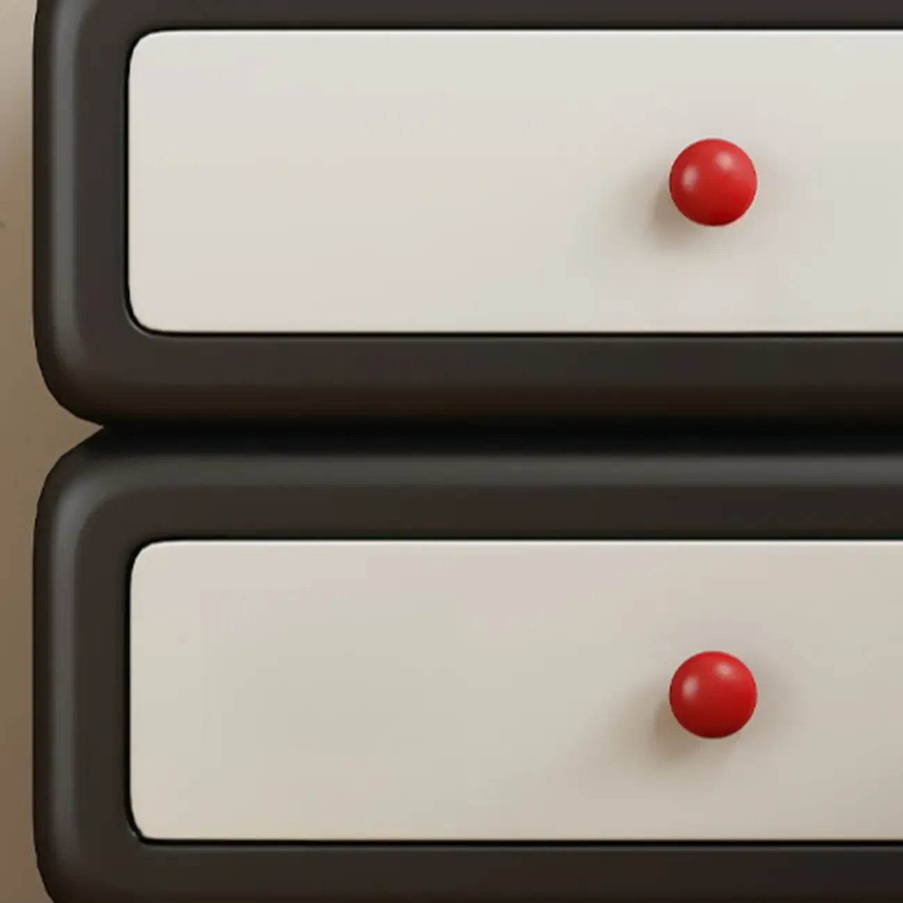 Contemporary Low Sleek Wood 2 Tiers Nightstand Image - 9