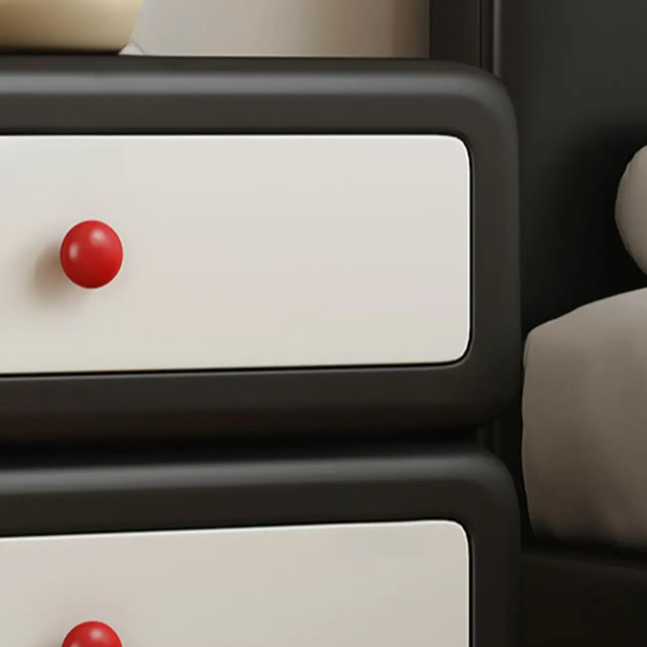 Contemporary Low Sleek Wood 2 Tiers Nightstand Image - 10