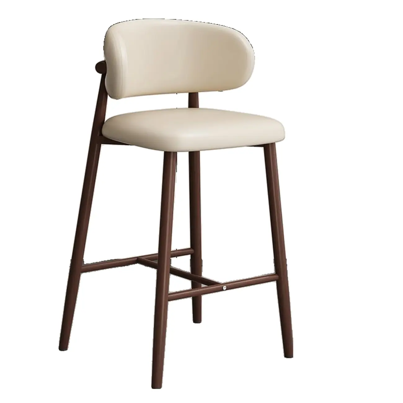 Modern Upholstered Seat Steel Frame Bar Stools with Back Image - 10 | homeyfad