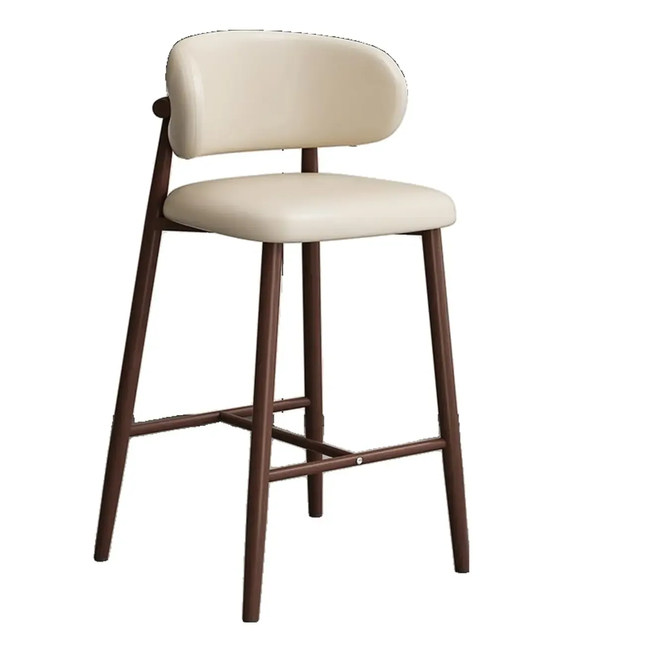 Modern Upholstered Seat Steel Frame Bar Stools with Back Image - 10
