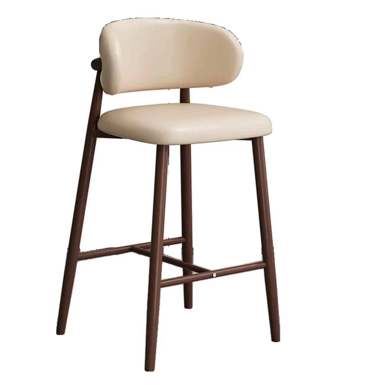 Modern Upholstered Seat Steel Frame Bar Stools with Back Image - 11 | homeyfad