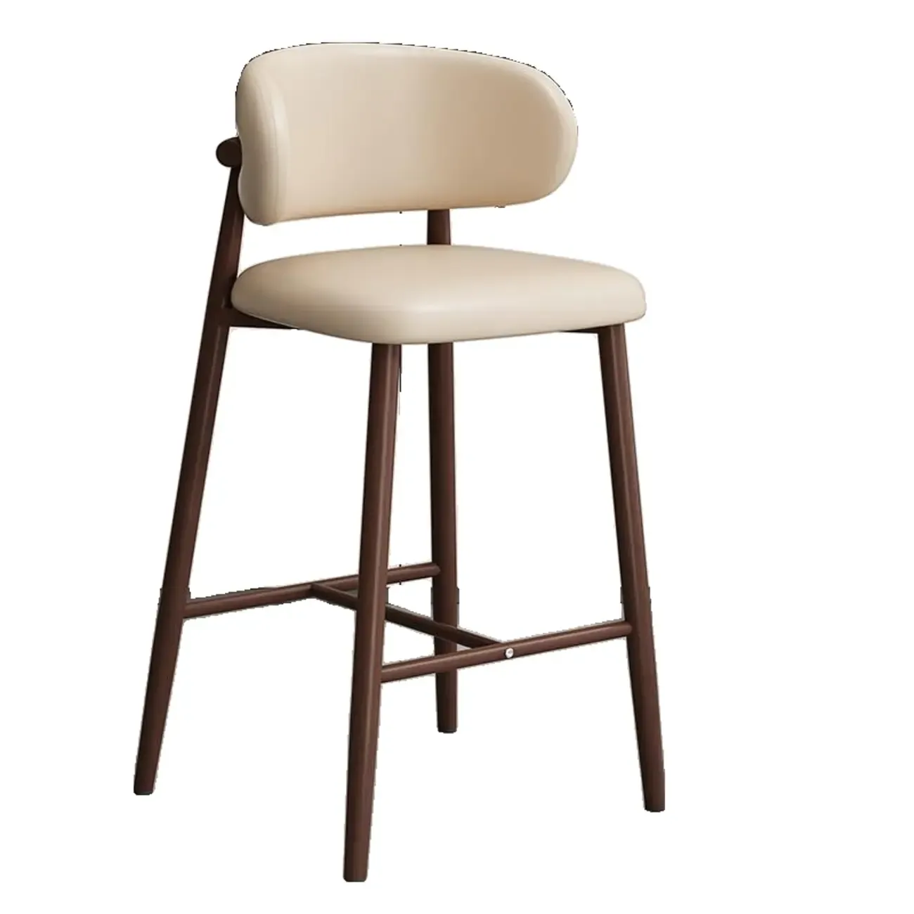 Modern Upholstered Seat Steel Frame Bar Stools with Back Image - 11