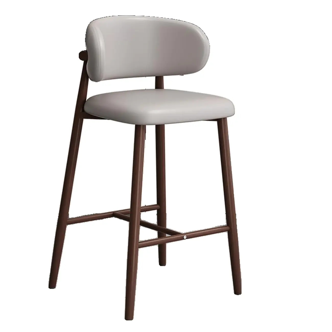 Modern Upholstered Seat Steel Frame Bar Stools with Back Image - 13 | homeyfad