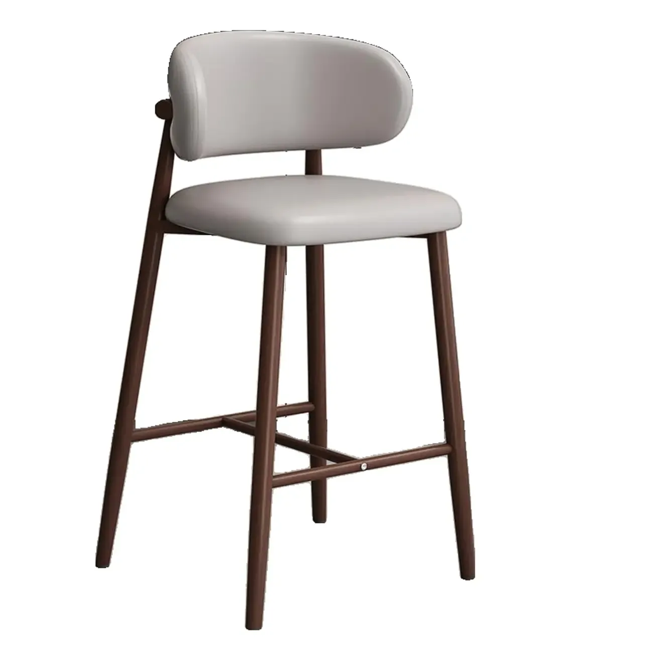 Modern Upholstered Seat Steel Frame Bar Stools with Back Image - 13