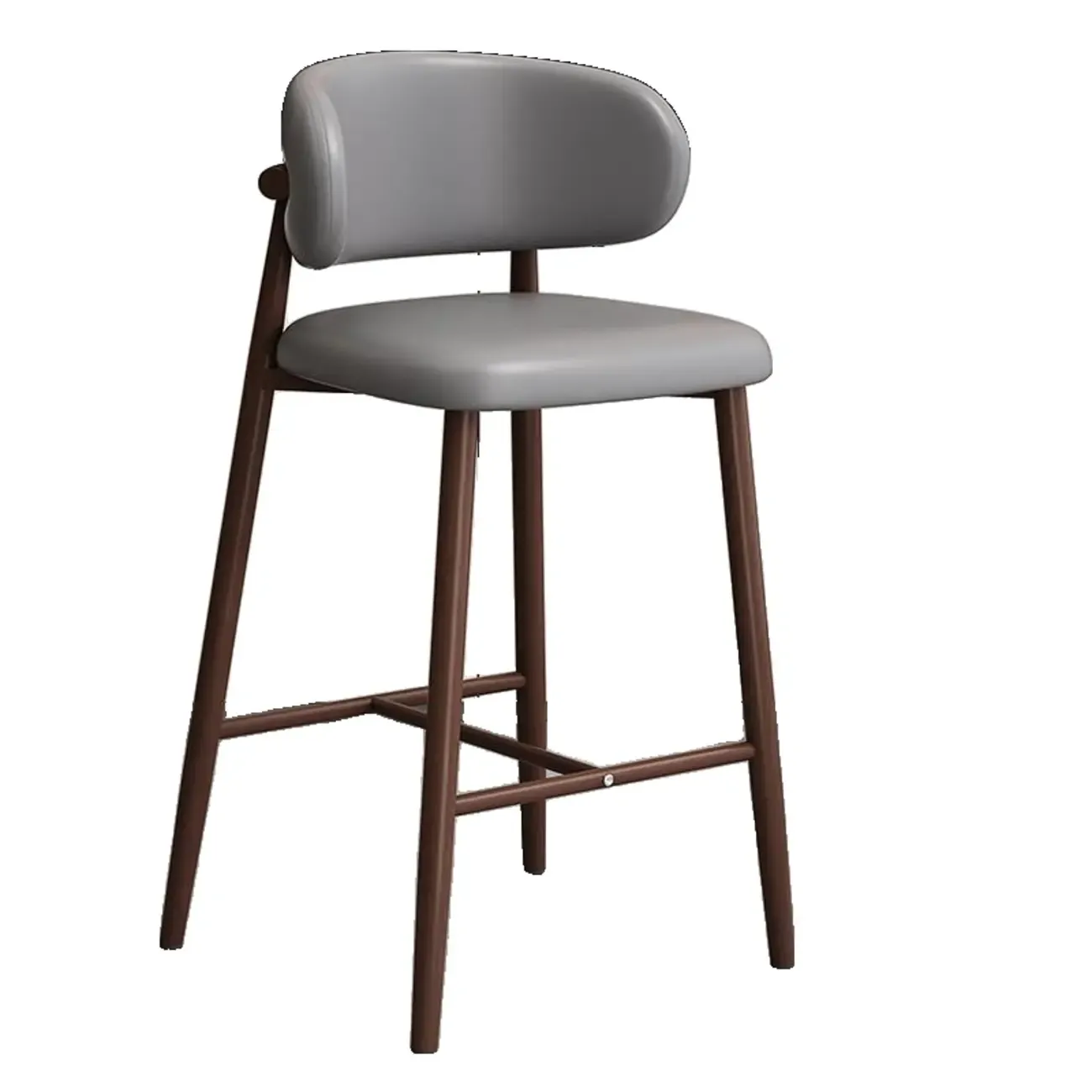 Modern Upholstered Seat Steel Frame Bar Stools with Back Image - 14