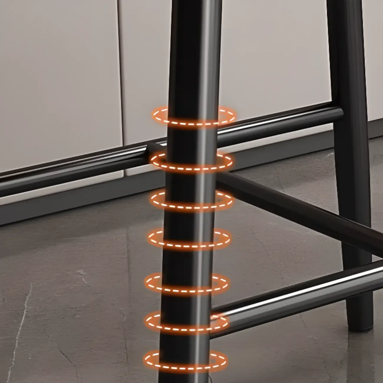 Modern Upholstered Seat Steel Frame Bar Stools with Back Image - 6
