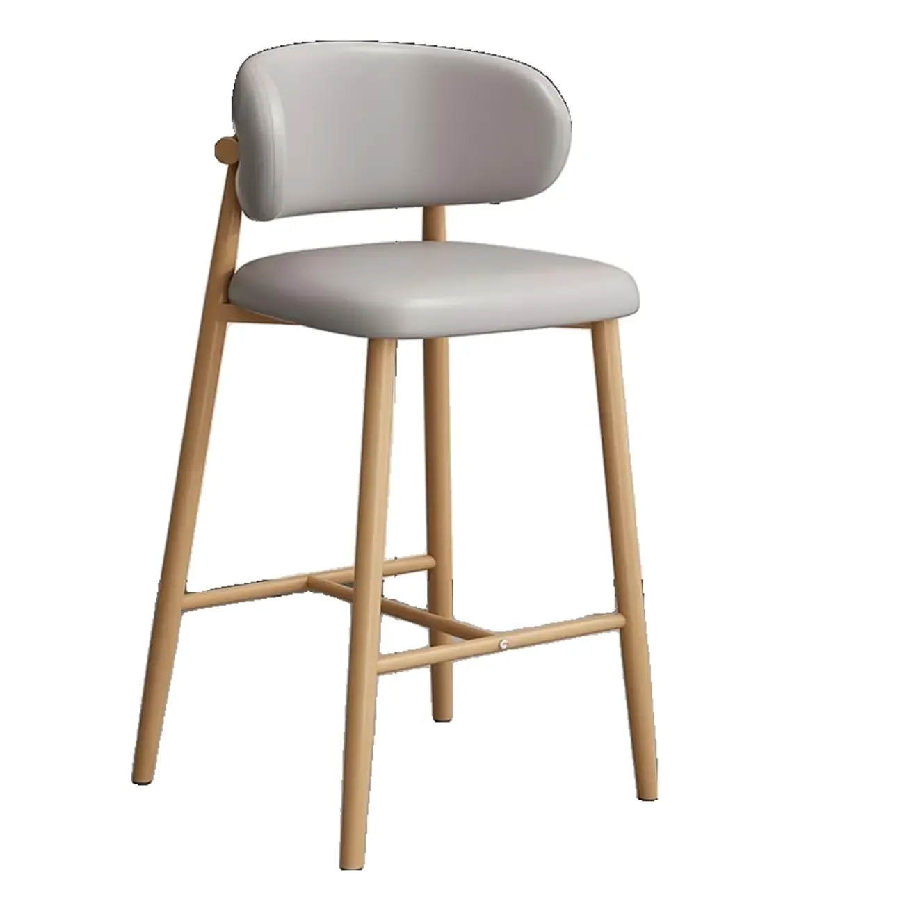 Modern Upholstered Seat Steel Frame Bar Stools with Back Image - 19
