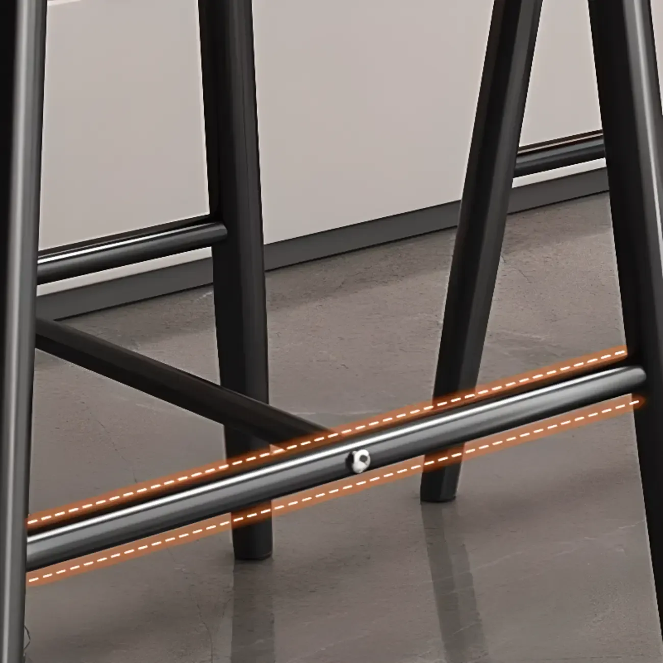 Modern Upholstered Seat Steel Frame Bar Stools with Back Image - 7