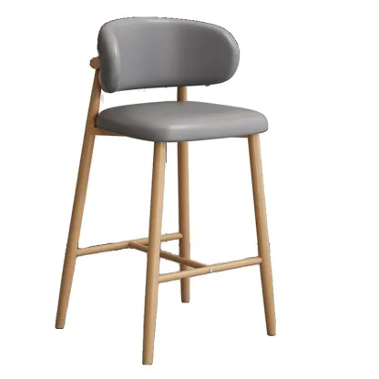 Modern Upholstered Seat Steel Frame Bar Stools with Back Image - 20
