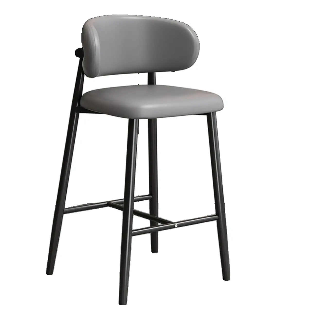 Modern Upholstered Seat Steel Frame Bar Stools with Back Image - 25 | homeyfad