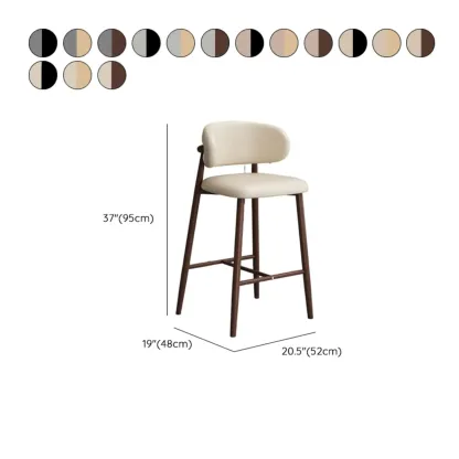 Modern Upholstered Seat Steel Frame Bar Stools with Back Image - 27
