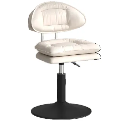 Modern Leather Cushioned Adjustable Swivel Bar Stool Image - 7