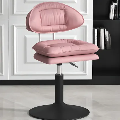Modern Leather Cushioned Adjustable Swivel Bar Stool Image - 8
