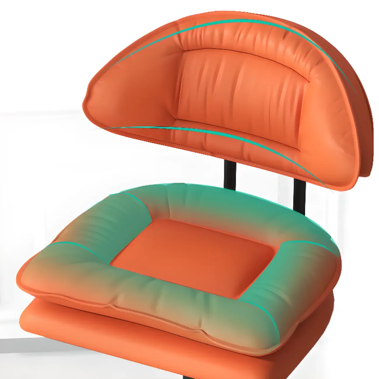 Modern Leather Cushioned Adjustable Swivel Bar Stool Image - 4